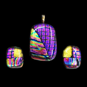 Dazzling Dichroic Pendant and Earrings - October